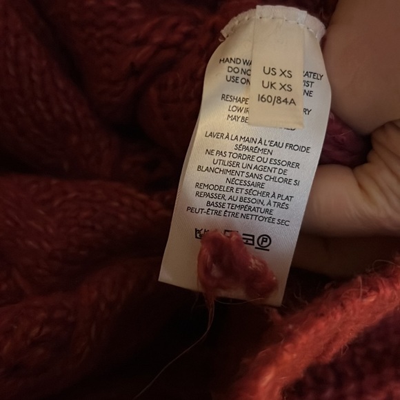 Anthropologie Ramona Chunky Cable Knit Sweater Raspberry Sz XS - Picture 4 of 4